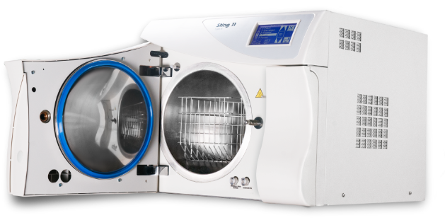 B Class table-top autoclave with open door